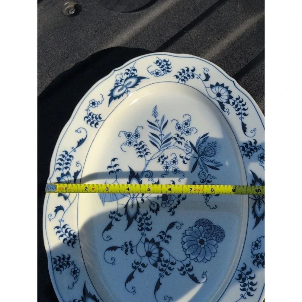 Vintage Blue Danube Japan Oval Serving Platter 15 3/4